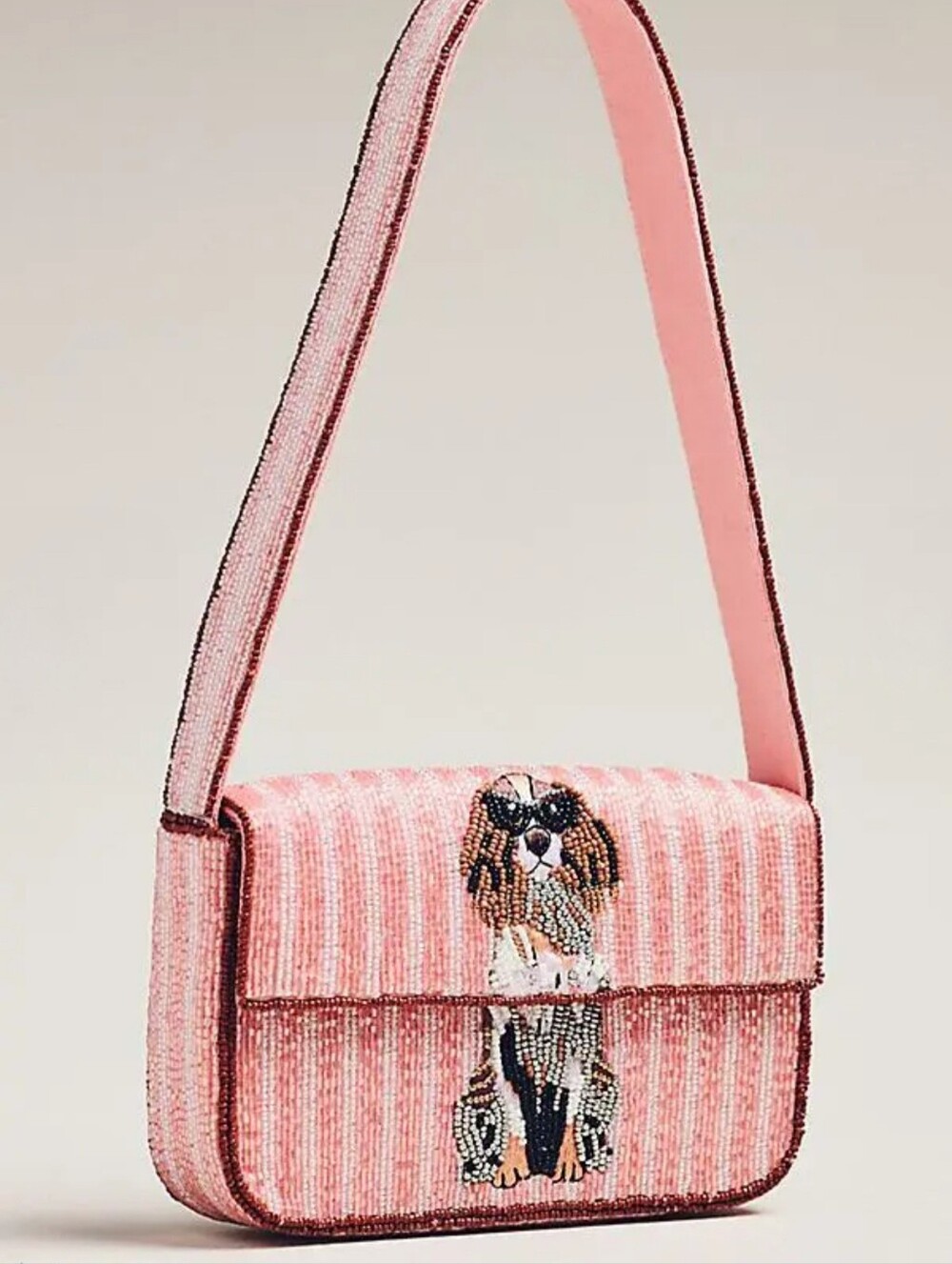 ANTHROPOLOGIE Fiona Beaded Bag Animal Edition Cocker Spaniel Dog